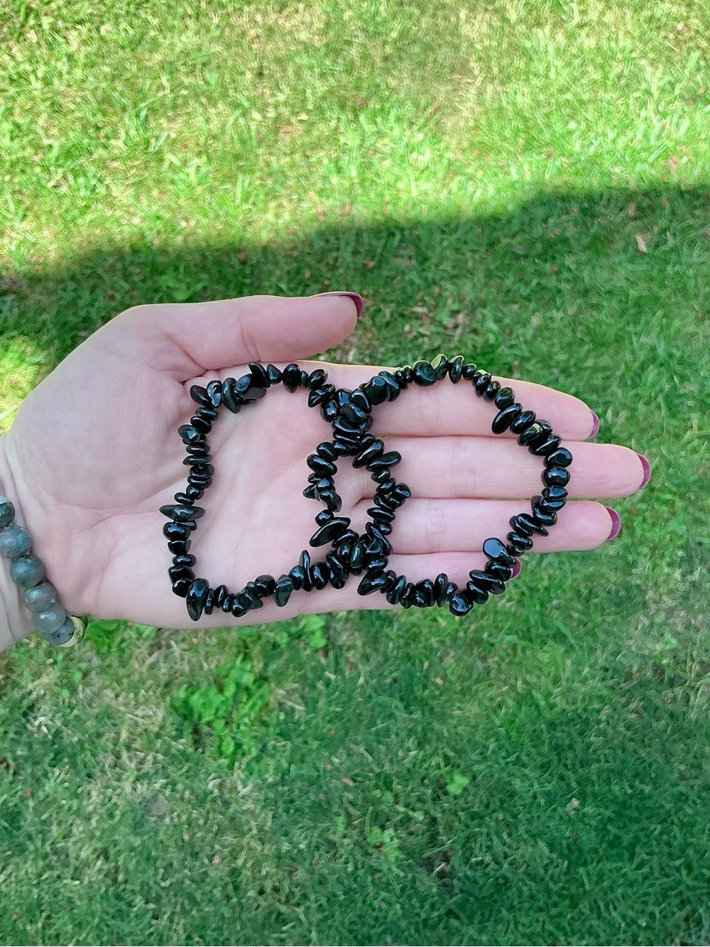 Black Obsidian Chip Bracelets (2) 🖤